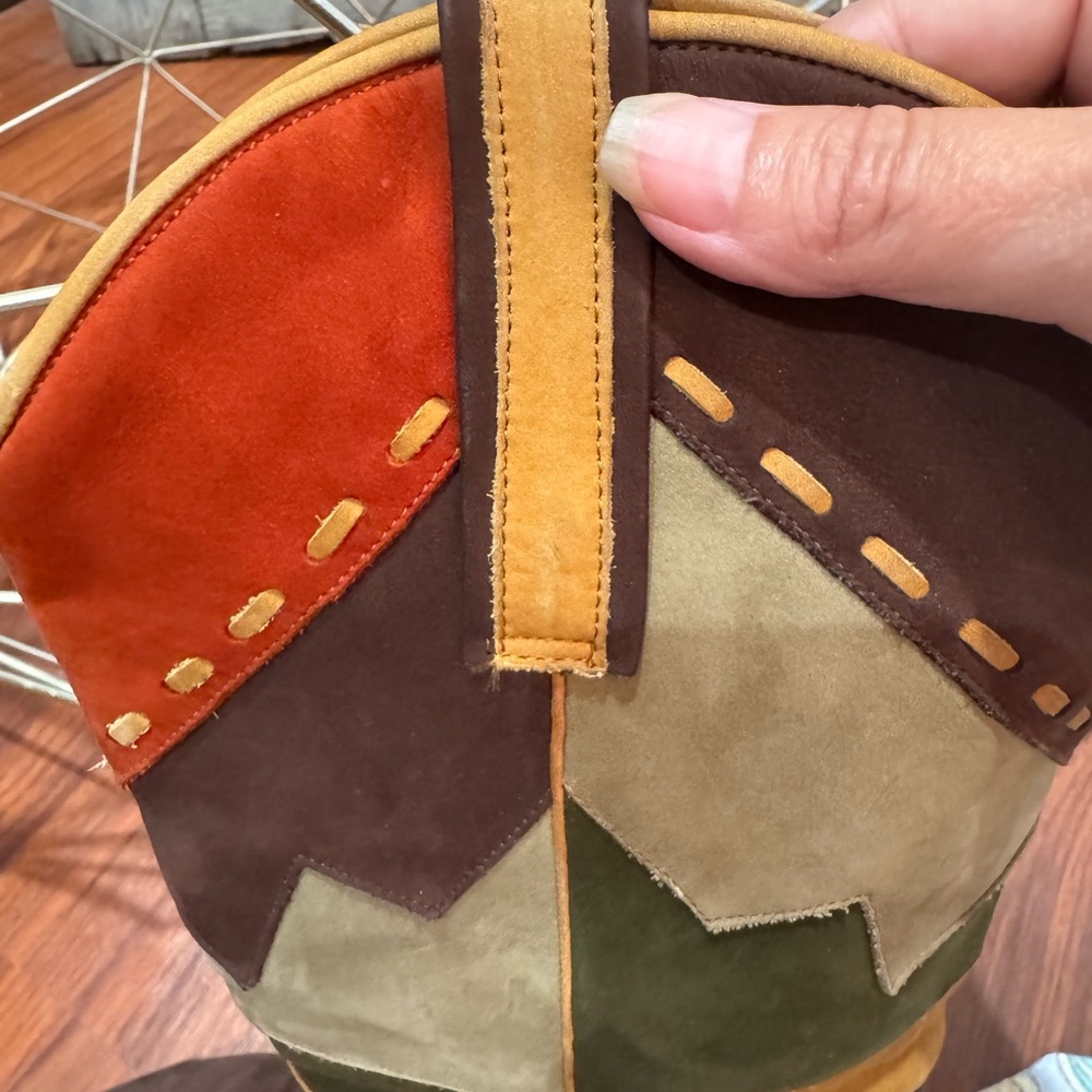 Roberto Suede Patchwork High Boots | Size 8.0 western vintage boho - Picture 8 of 11